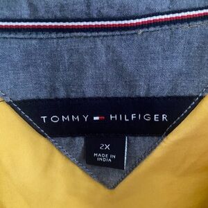 Tommy Hilfiger Womens Yellow Button Down Long Sleeve Polo Shirt